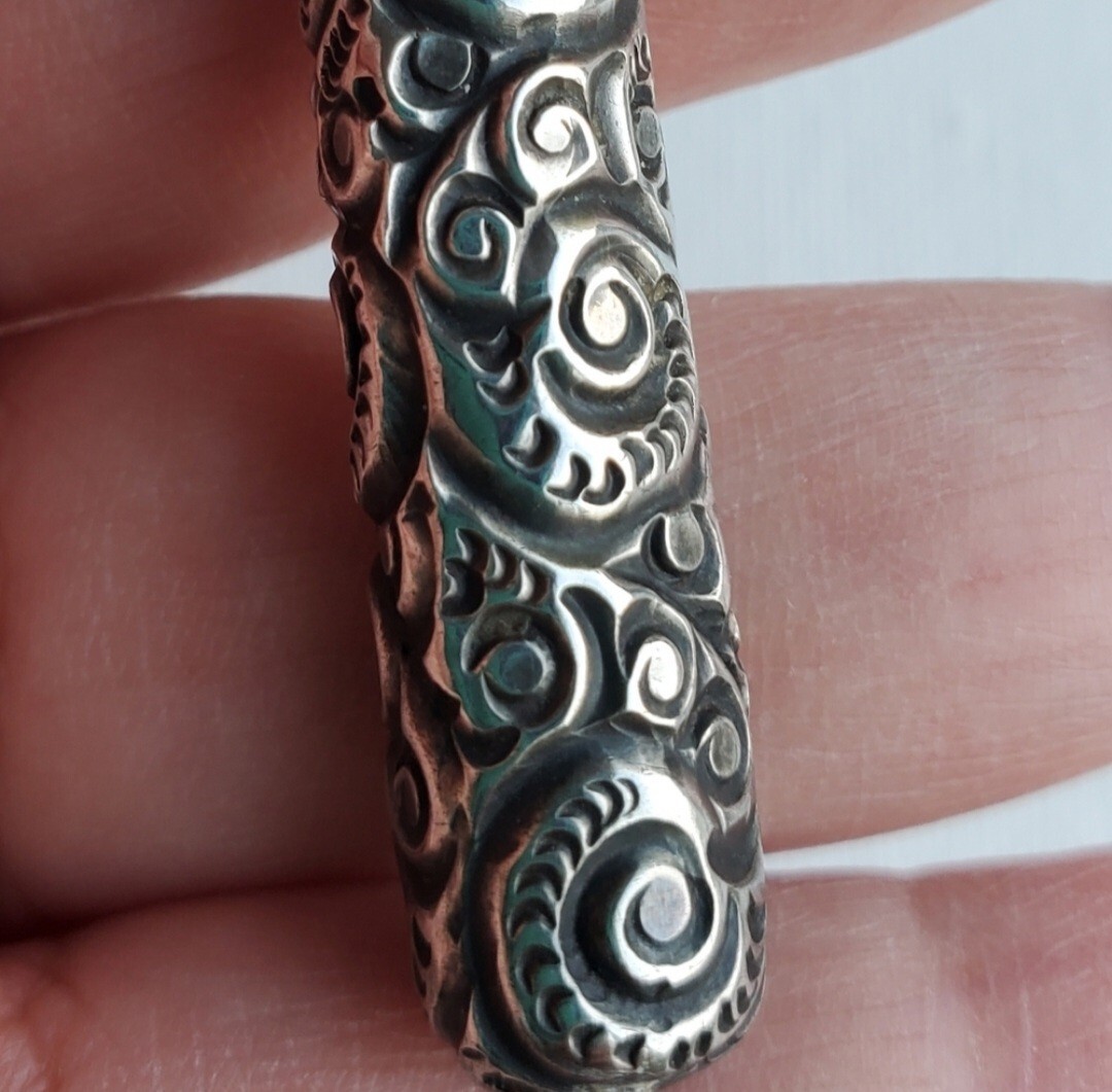 Antique Victorian 1800’s Chatelaine Ornate Sterling Silver925 Mechanical Pencil