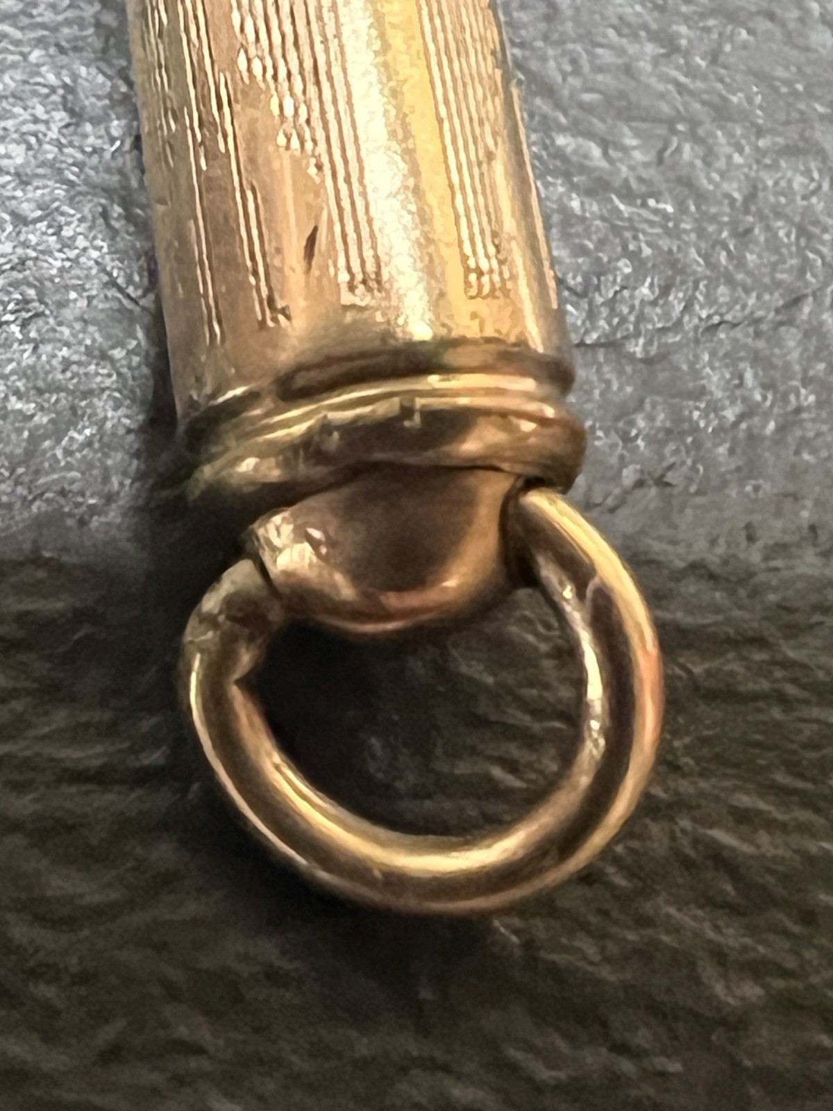 VINTAGE GOLD FILLED MECHANICAL PENCIL FOB PENDANT 2 3/4 INCHES LONG LARGE LEAD