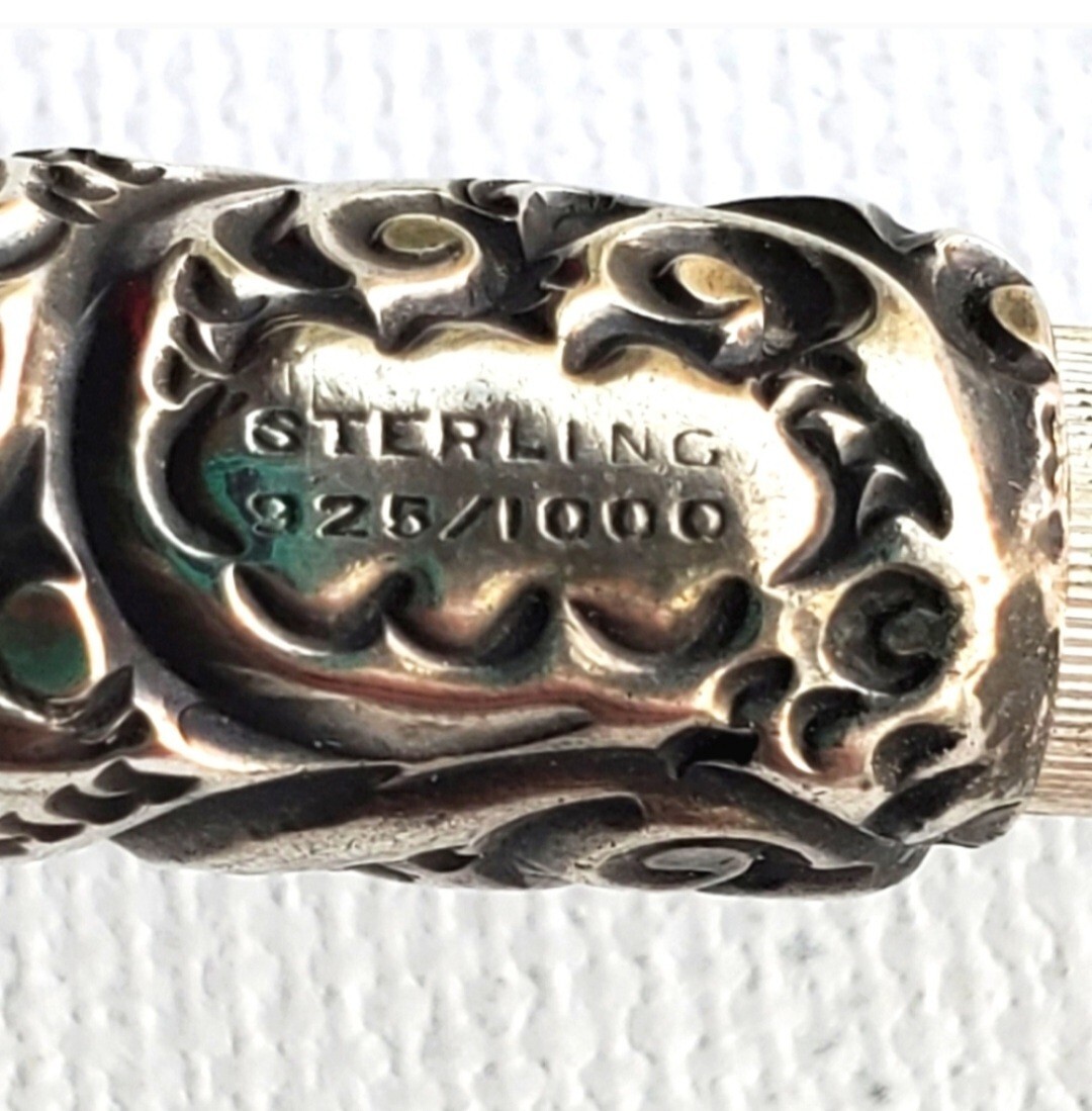 Antique Victorian 1800’s Chatelaine Ornate Sterling Silver925 Mechanical Pencil