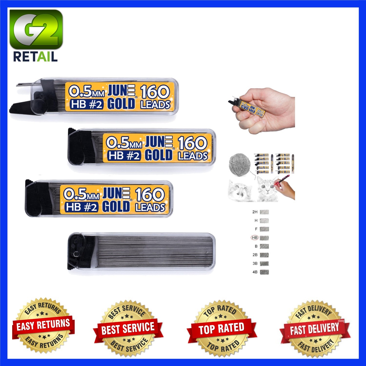 640 Pieces of 0.5 mm HB Lead Refills – Smooth, Break Resistant & Handy