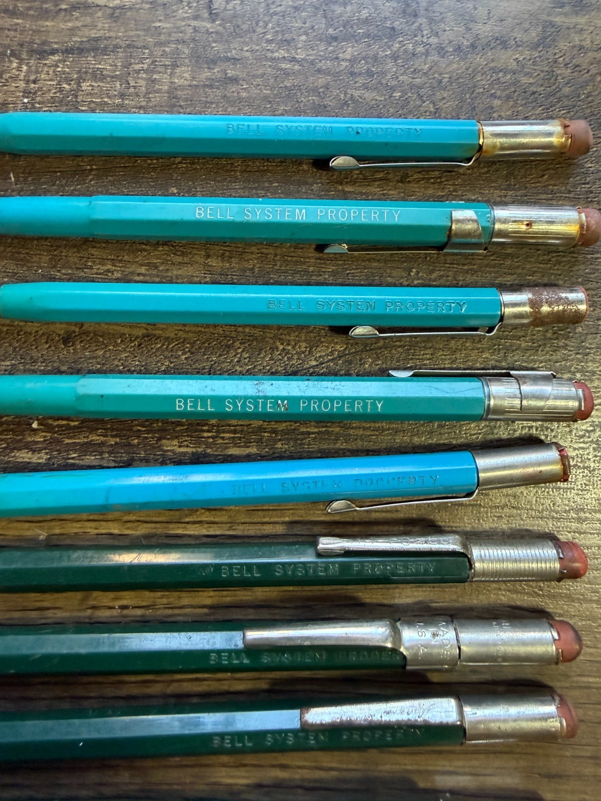 Vintage Lot of 11 Bell System Property Mechanical Pencils + 3 Wearever 1 Pentel
