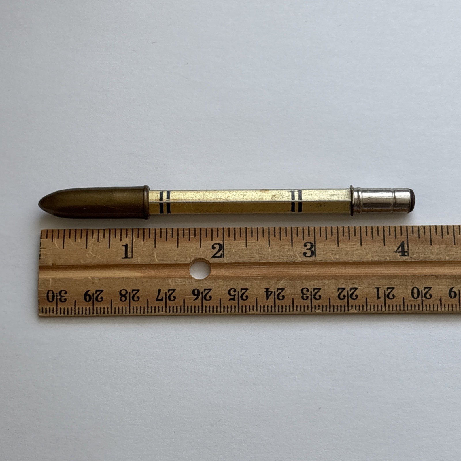 Vintage SCRIPTO P-3-47 Mechanical Aluminum Pencil ATLANTA USA Bullet Cap