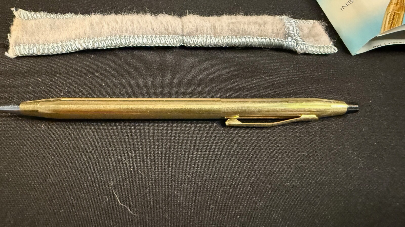 Vintage Cross 14k Gold Filled Ladies Mechanical Pencil with Box Pouch & Papers