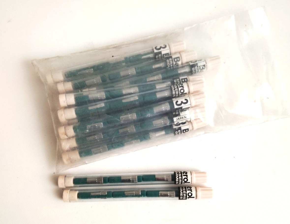 Vintage Berol Turquoise Erasers for Mechanical Pencils of Thin Lead Z-20 One Doz