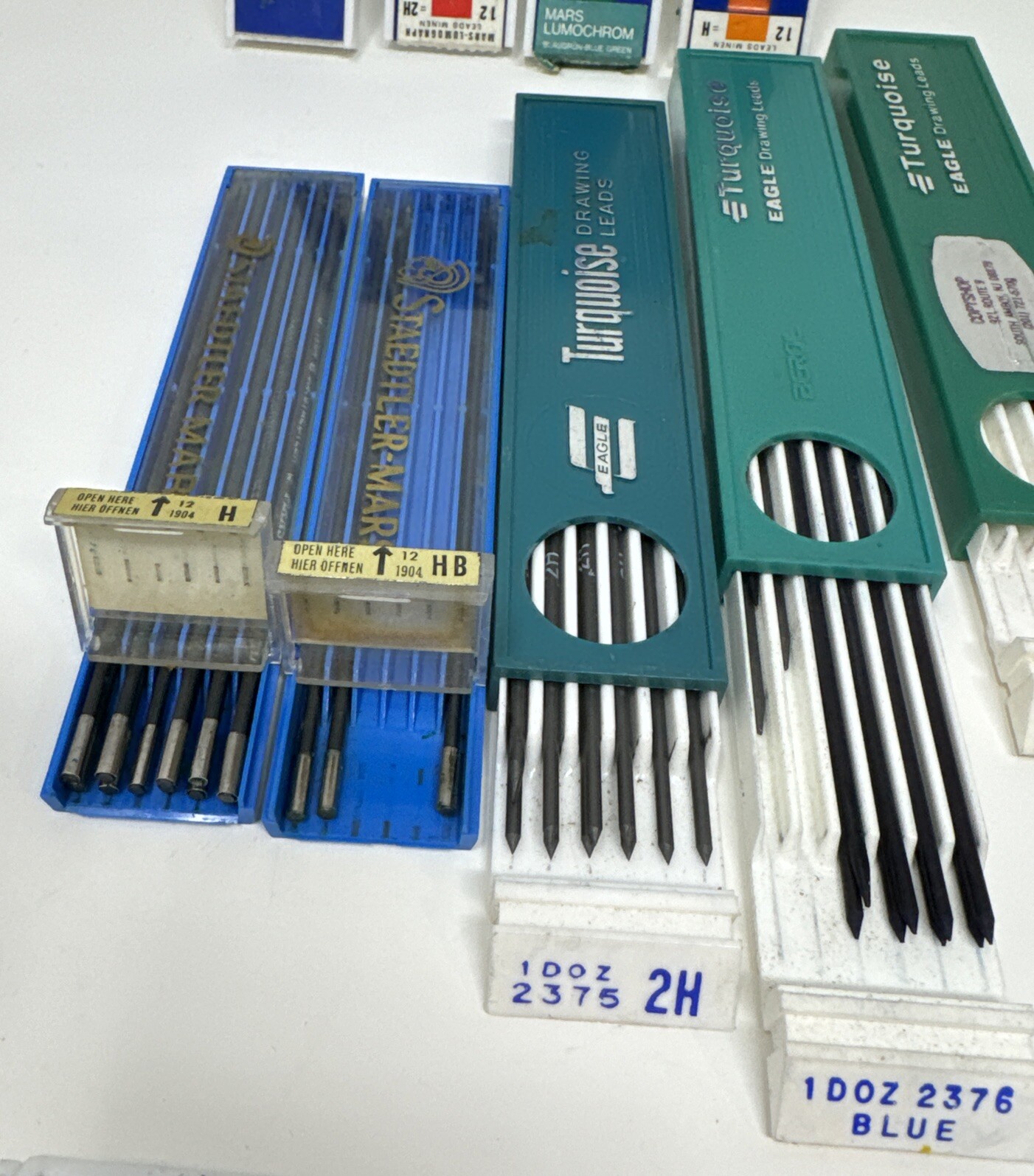 Vintage Staedtler Mars And Eagle Turquoise Lead Mixed Lot