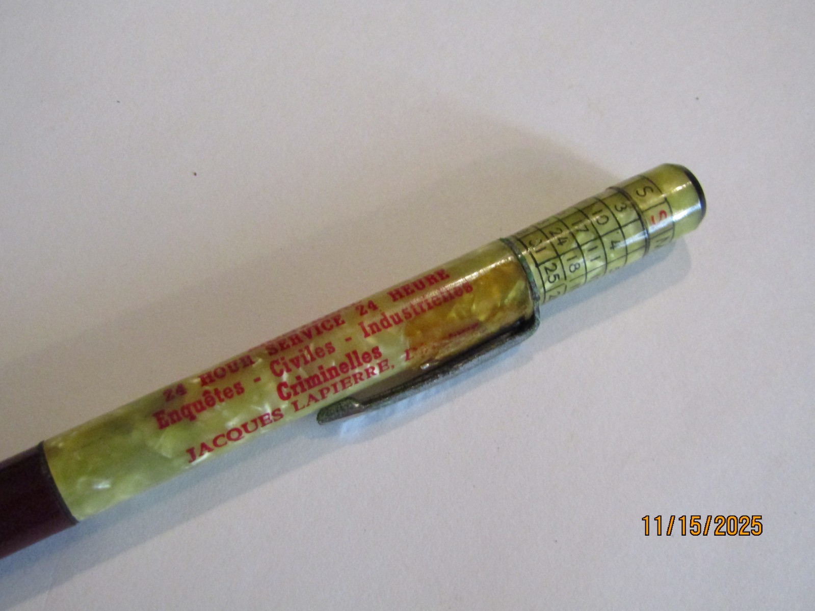 Ritepoint Mechanical Pencil Central Identification Investigation Bureau Montreal