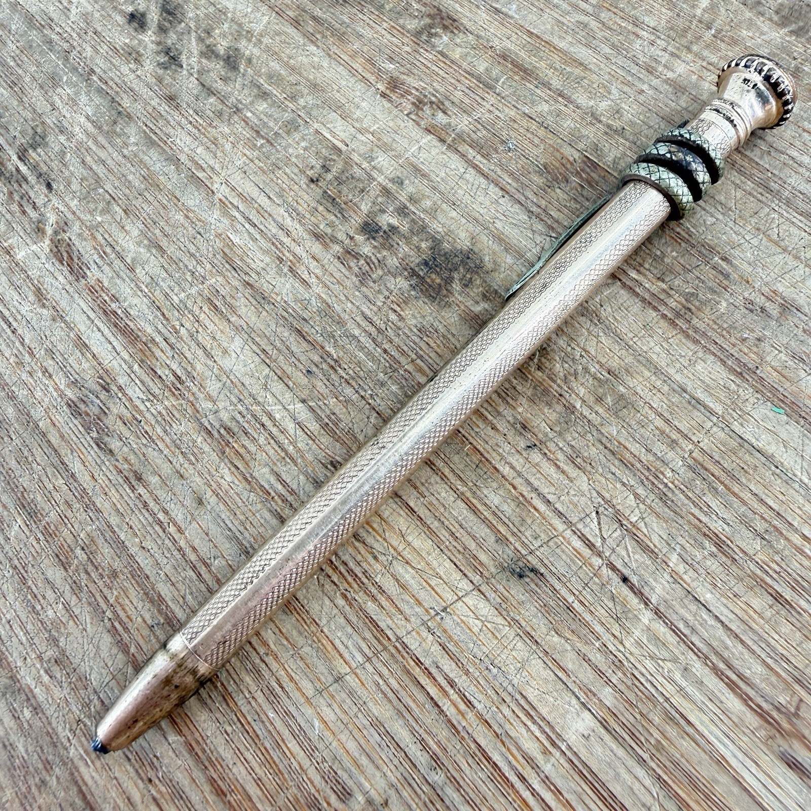 Victorian F.T. PEARCE gold filled snake pencil – antique – READ