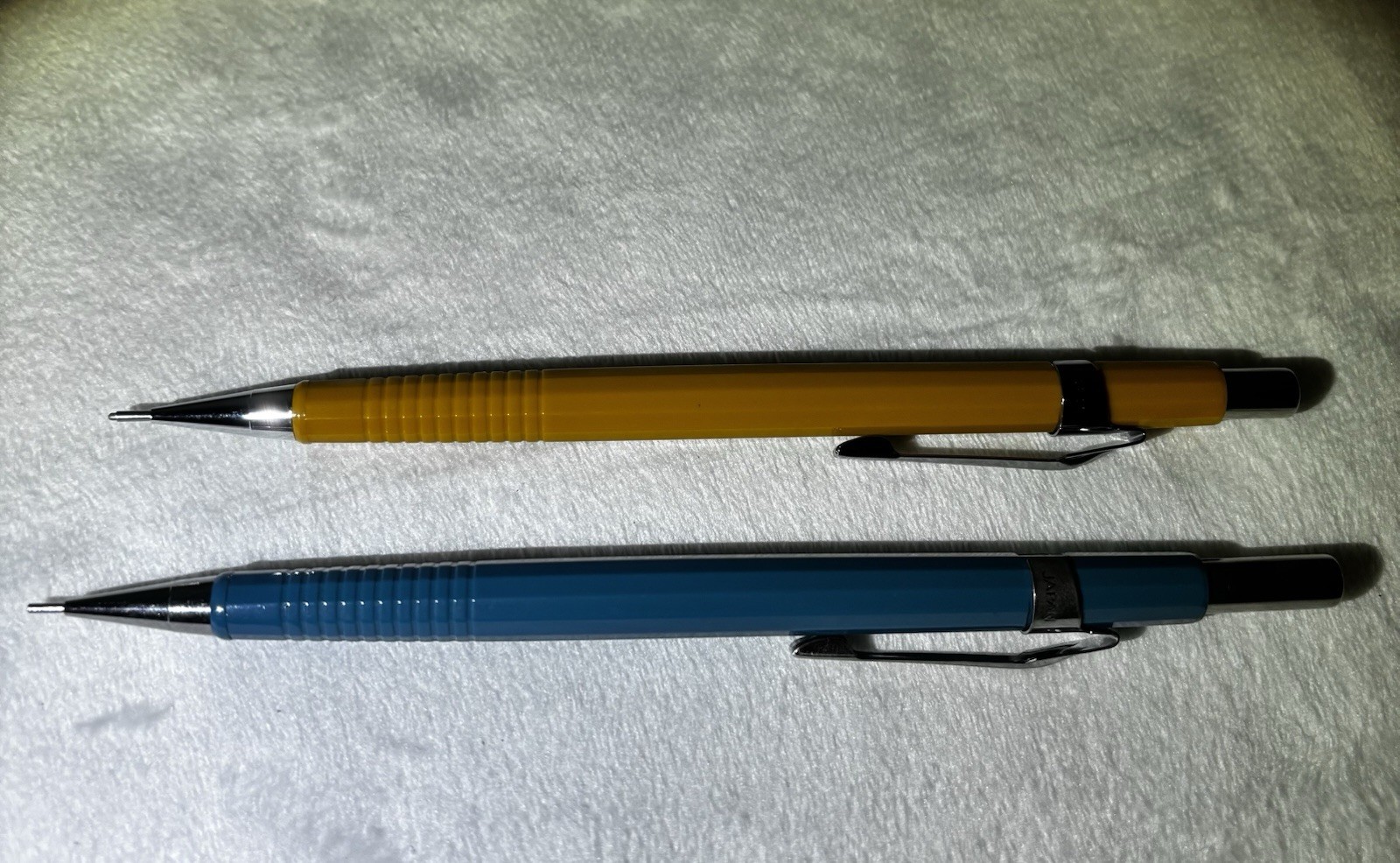 Pentel Sharp P207 (0.7mm) Blue & P209 (0.9 mm) Mustard Yellow Mechanical Pencils