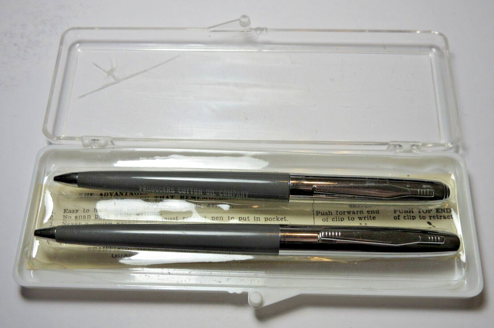 Vintage “Wingamatic” Pen & Mechanical Pencil Set = PRODUCERS COTTON GIN COMPANY