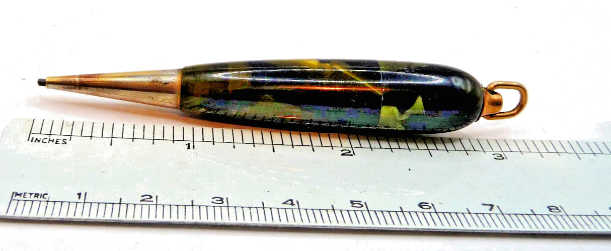 Sheaffer Vintage Black and Green Ring Top Golf Pencil–working