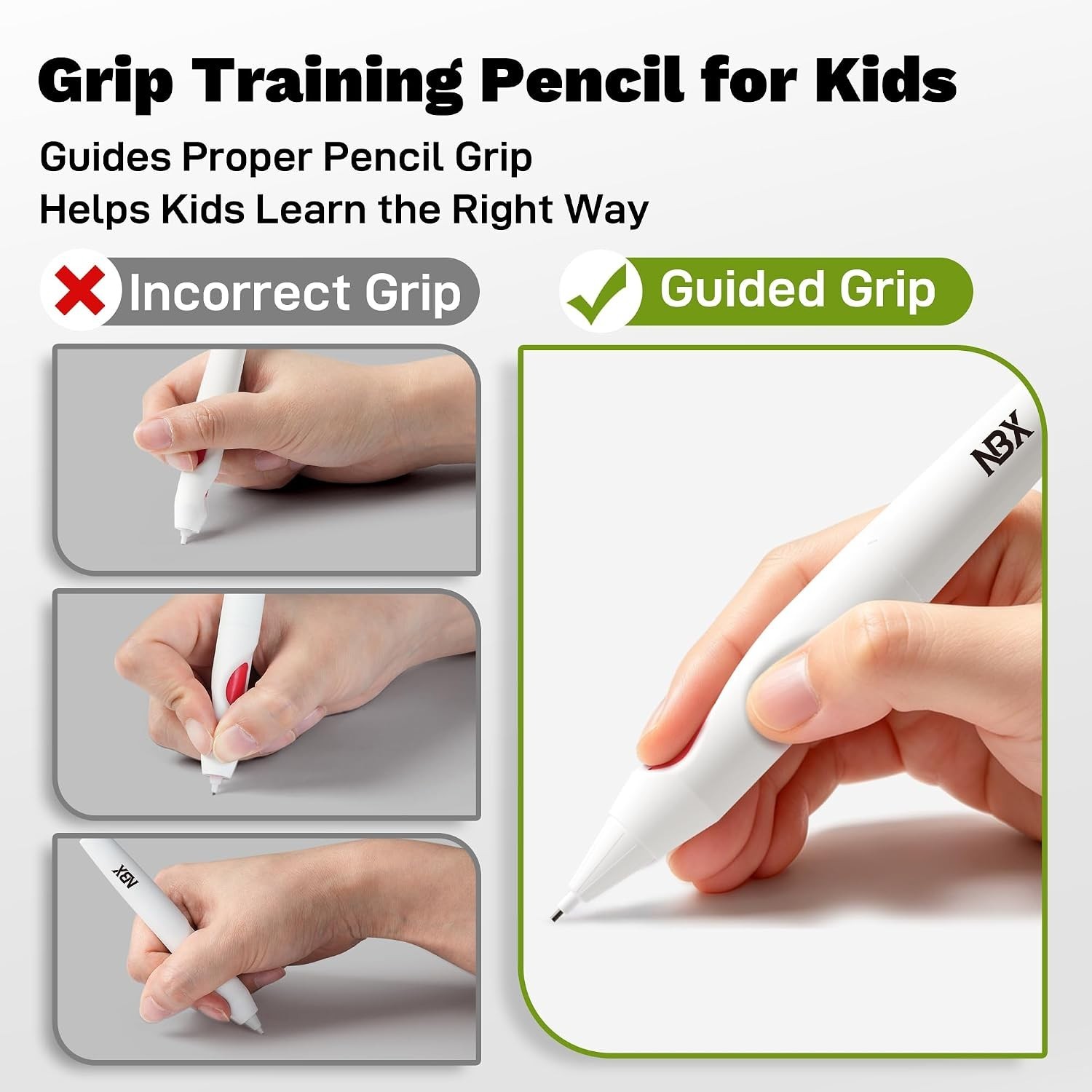 0.9mm Self-Correcting Pencil with Ergonomic Grip for Kid’s Writing Success