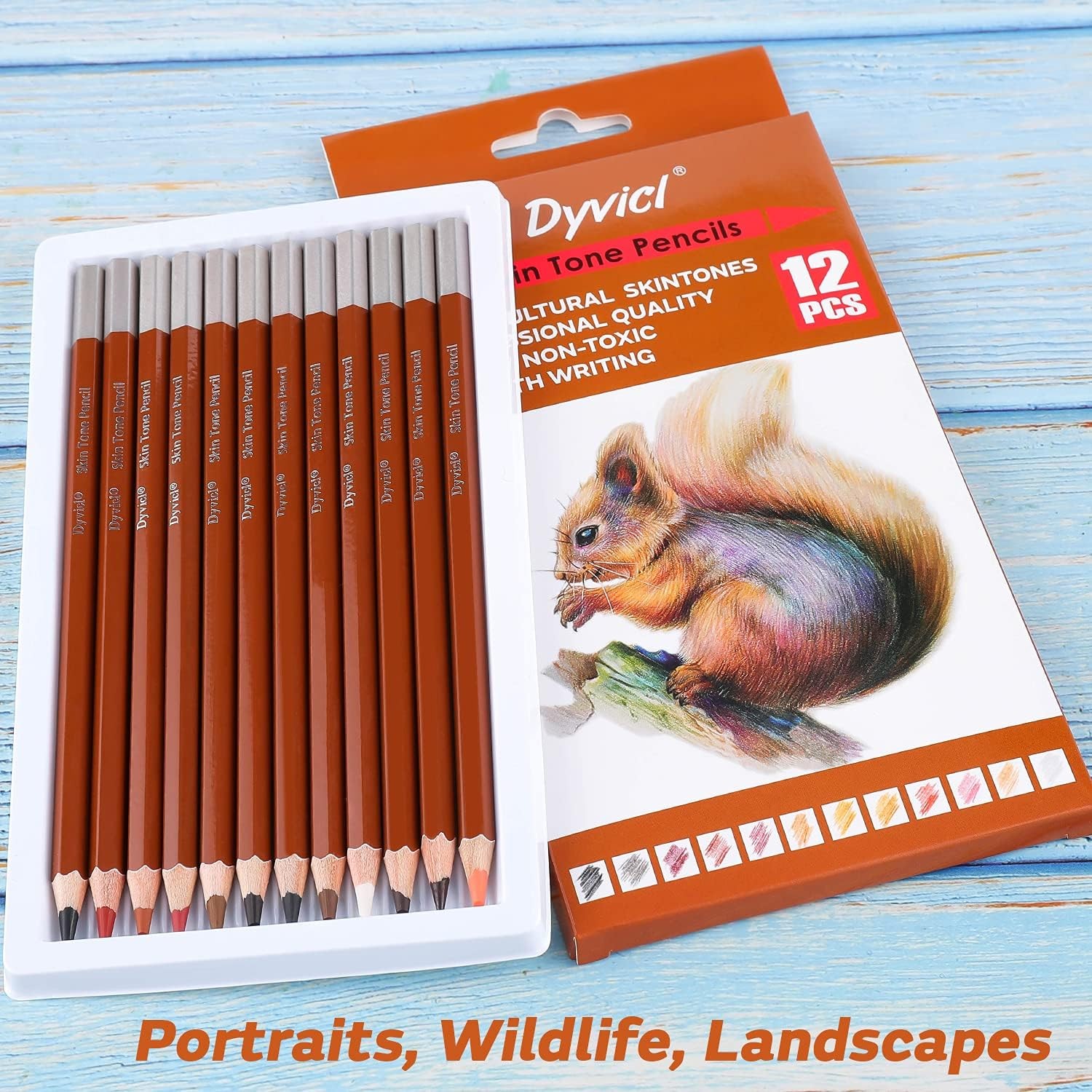 Dyvicl Skin Tone Colored Pencils for Adult 1 Count (Pack of 12), Assorted