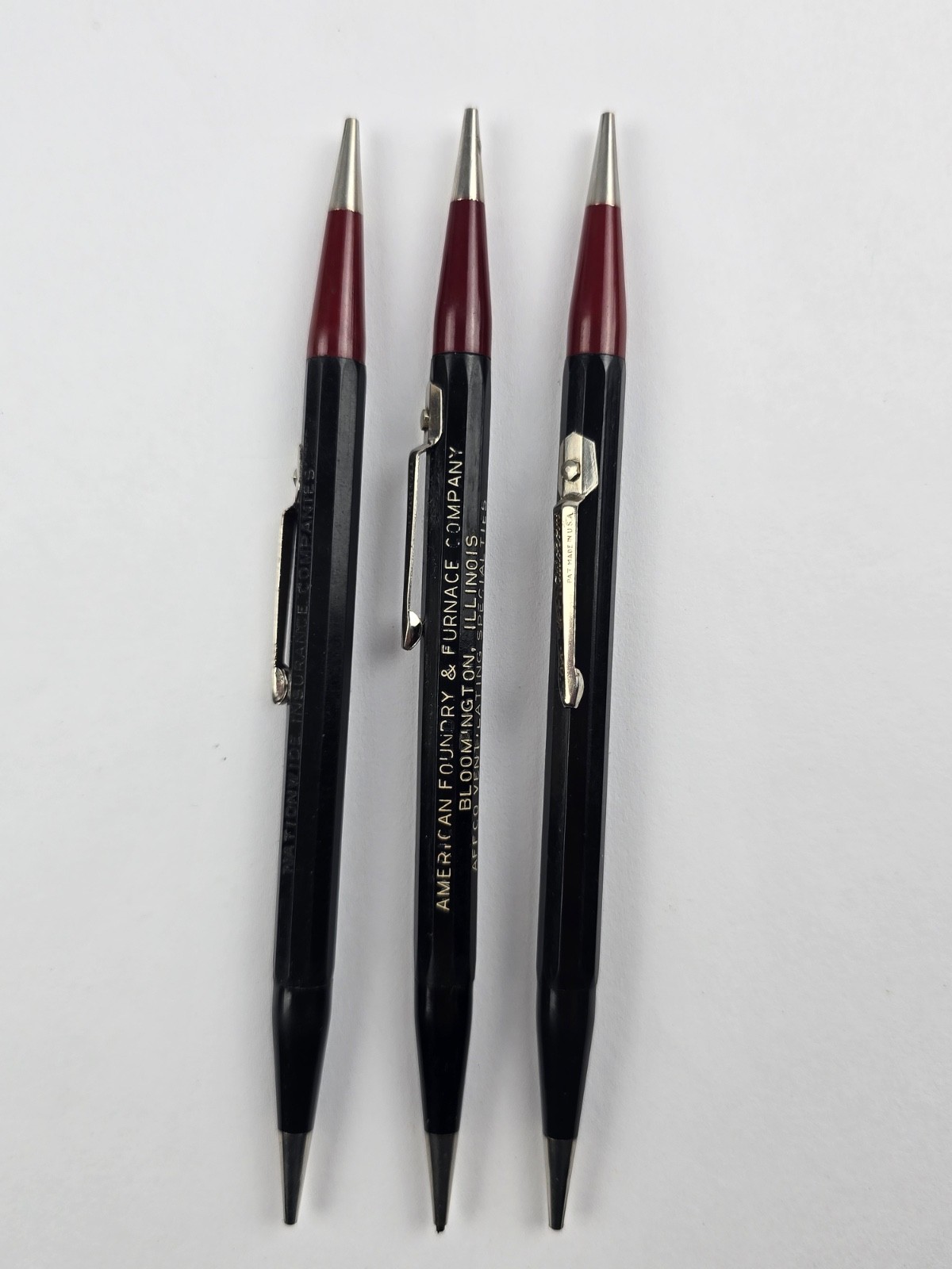 Lot Vintage Autopoint Twin point Red / Black Mechanical Pencils Advertising