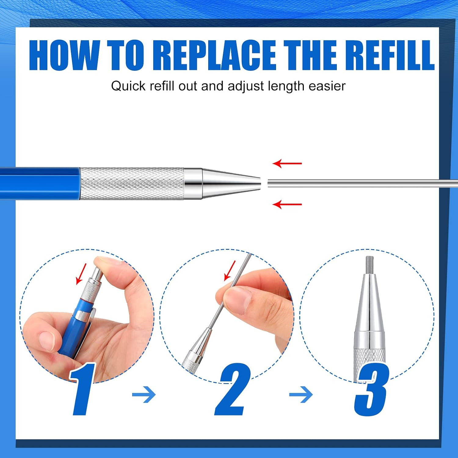 2 Pcs Welders Pencil with 48 PCS round Refills Mechanical Pencils