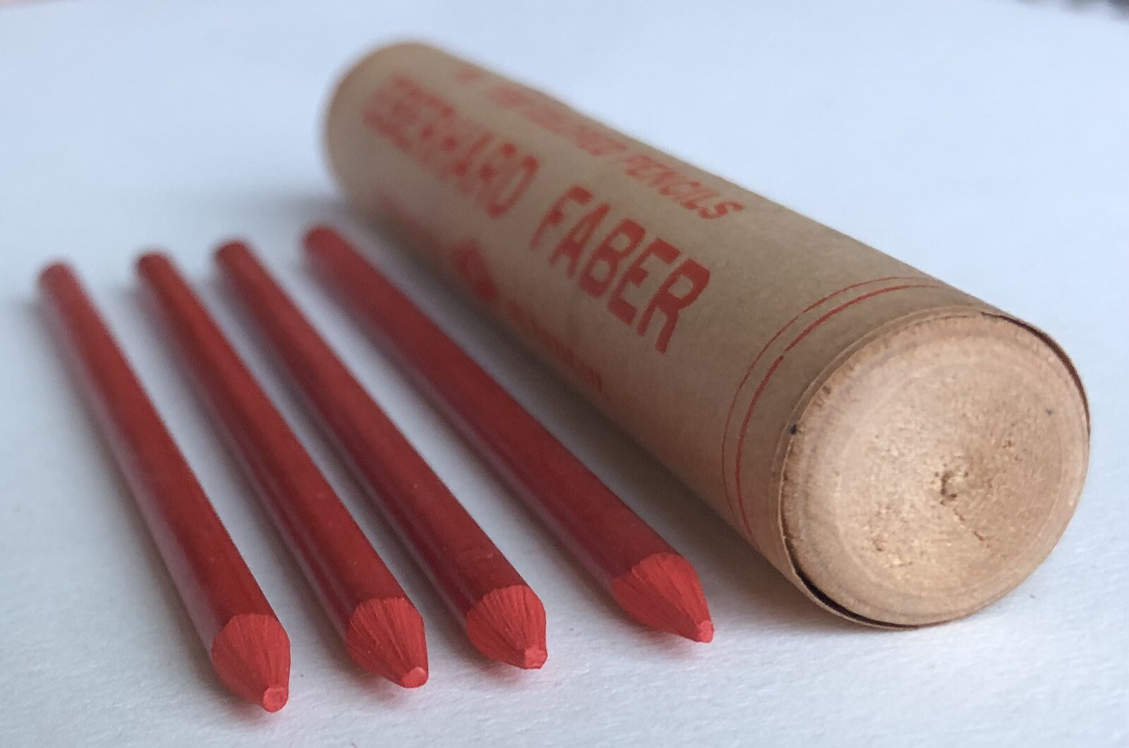 Vintage Eberhard Faber REFORM Mechanical Pencil Lead Red 3.8mm 4pk Wood Tube USA