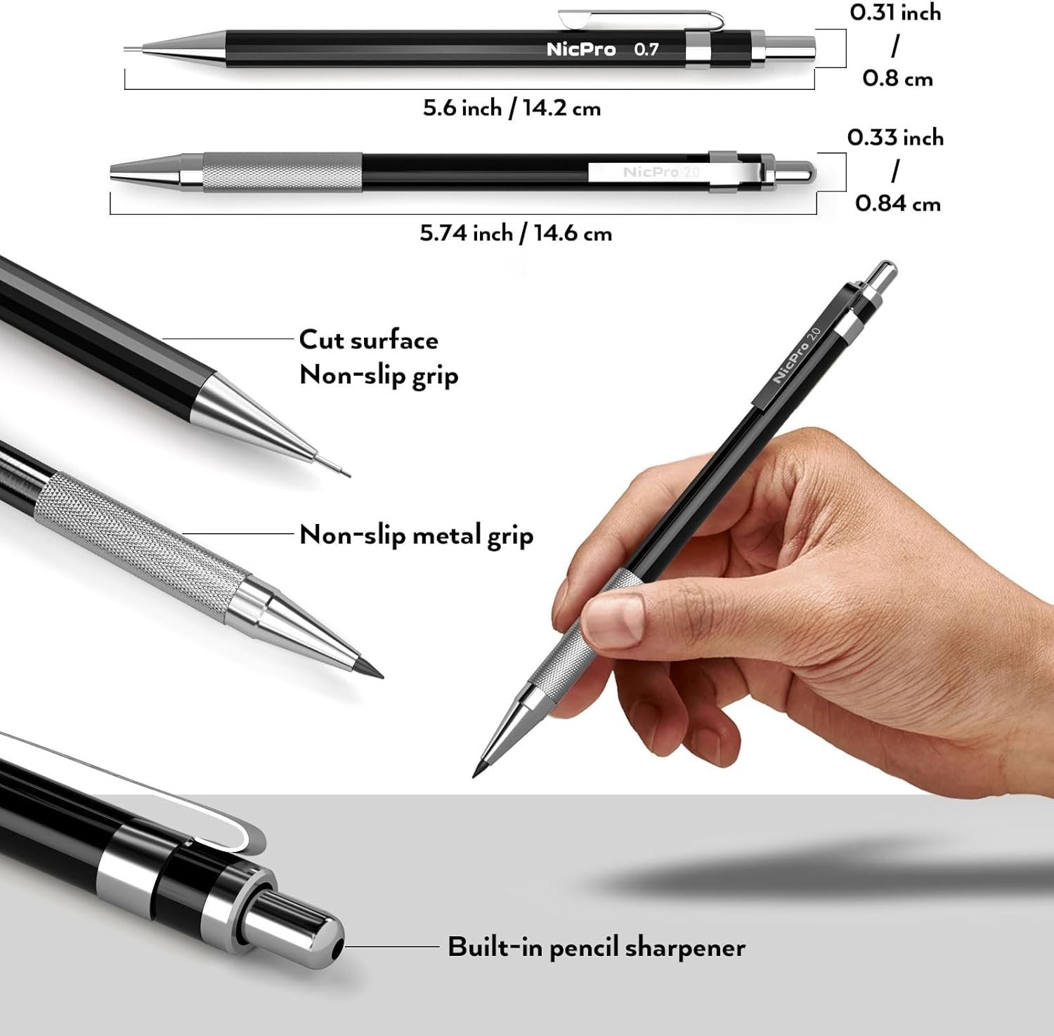 33PCS Metal Mechanical Pencil Set for Artists in an Elegant Leather Case