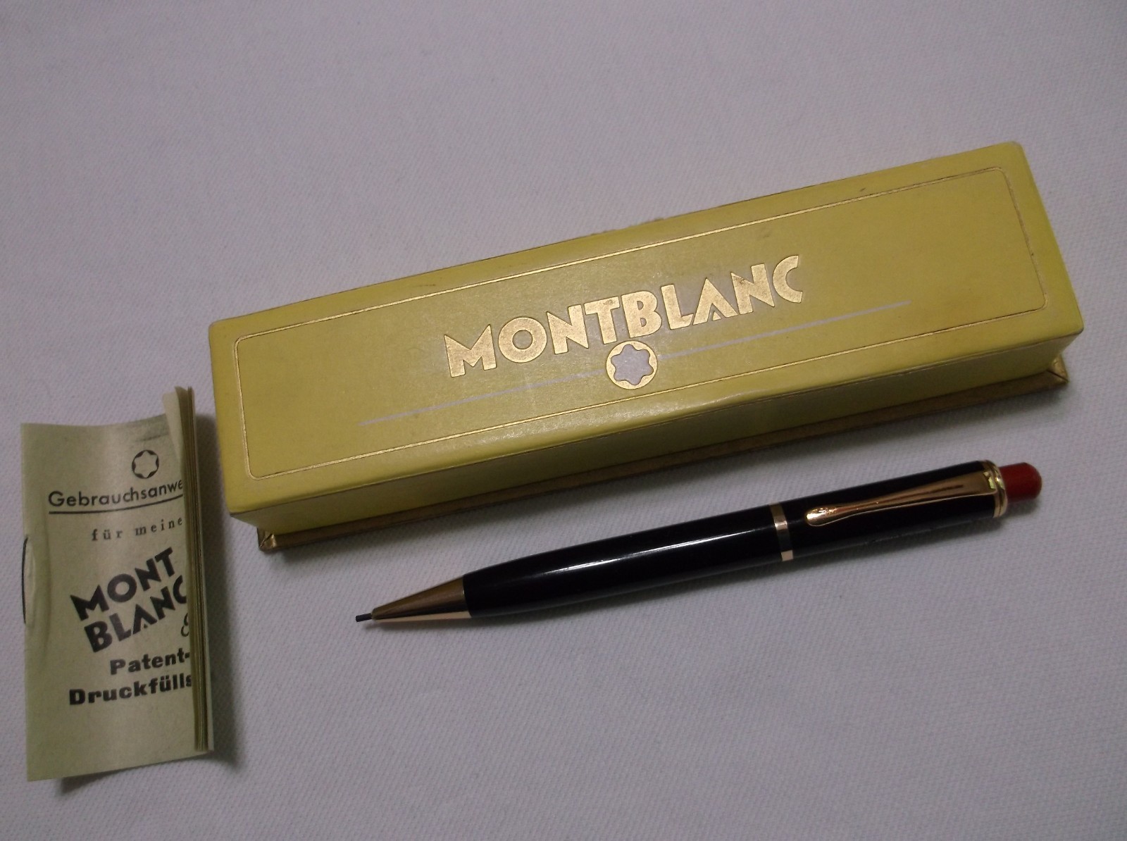 MONTBLANC PIX # 372 BLACK MECHANCIAL PENCIL WITH RED PUSH BUTTON/ 1.18 mm lead