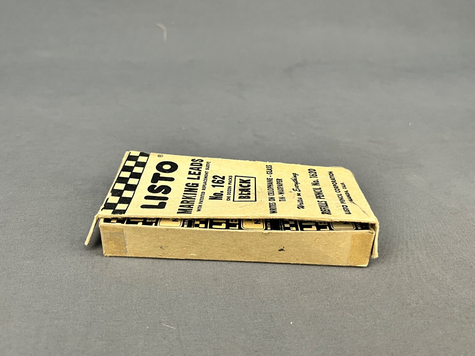 Vintage Listo Marking Leads Black No. 162 Box of 12 (3E)