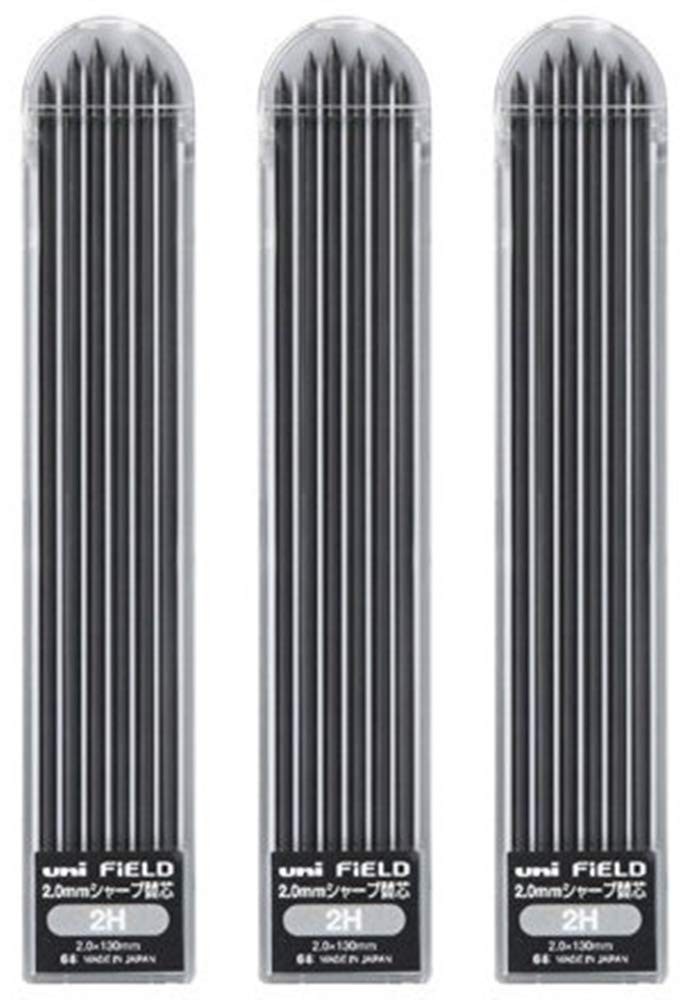 Uni Mechanical Pencil, Field, 2.0mm core 2H （U202101P2H）, 6 leads x 3set = To…