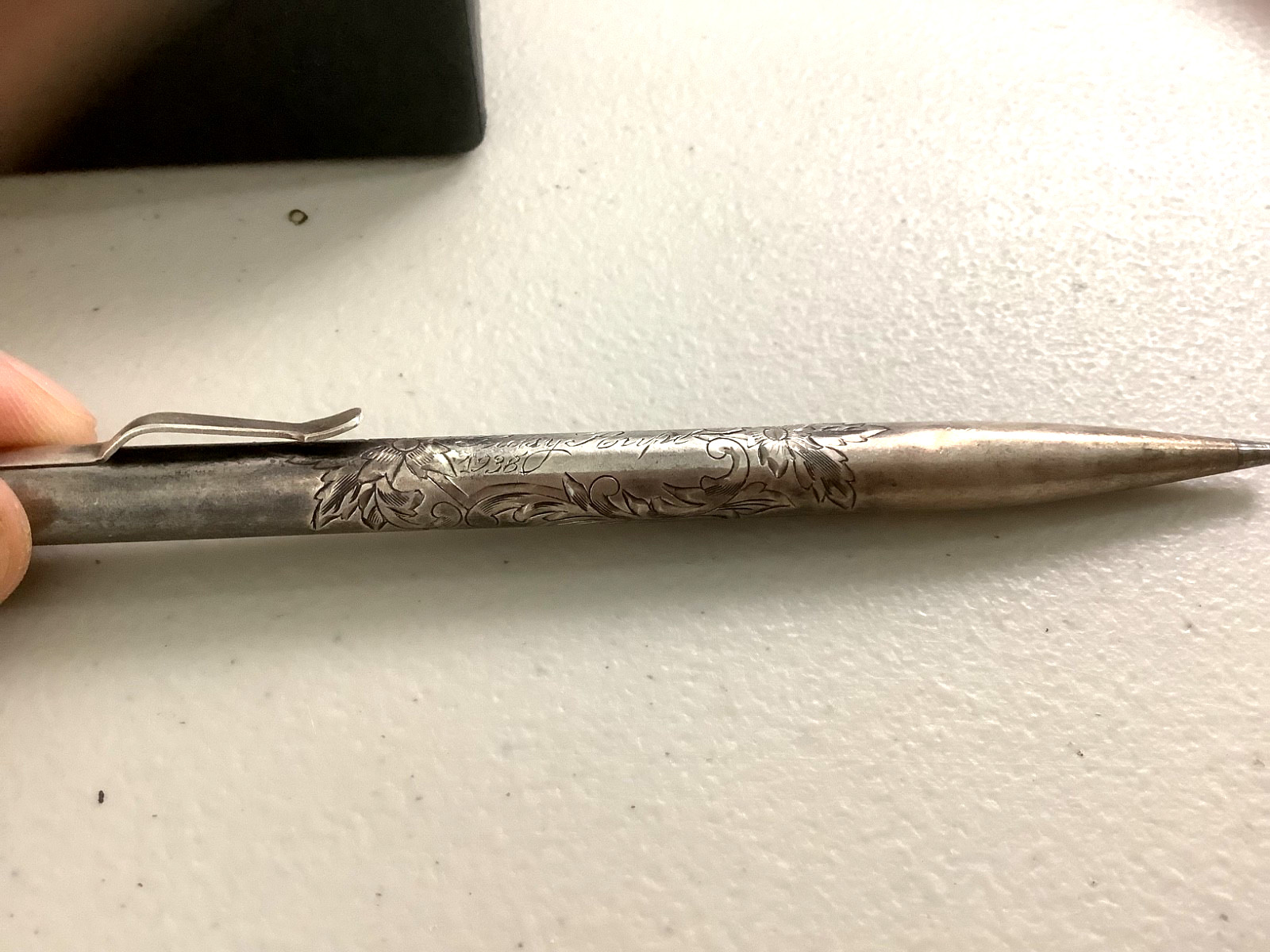 VTG 1938 Sterling Silver Wahl Ever Sharp Mechanical Pencil engraved 5” 19.84g