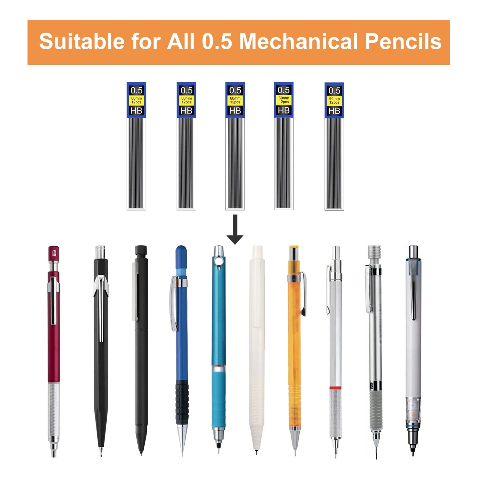 0.5 mm Lead Refill 840 Pieces HB Break Resistant for Mechanical Pencils