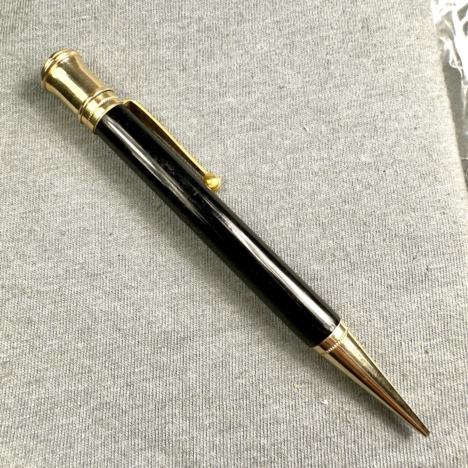 Vintage Parker Duofold Mechanical Pencil Gleaming Black Gold Filled Trim