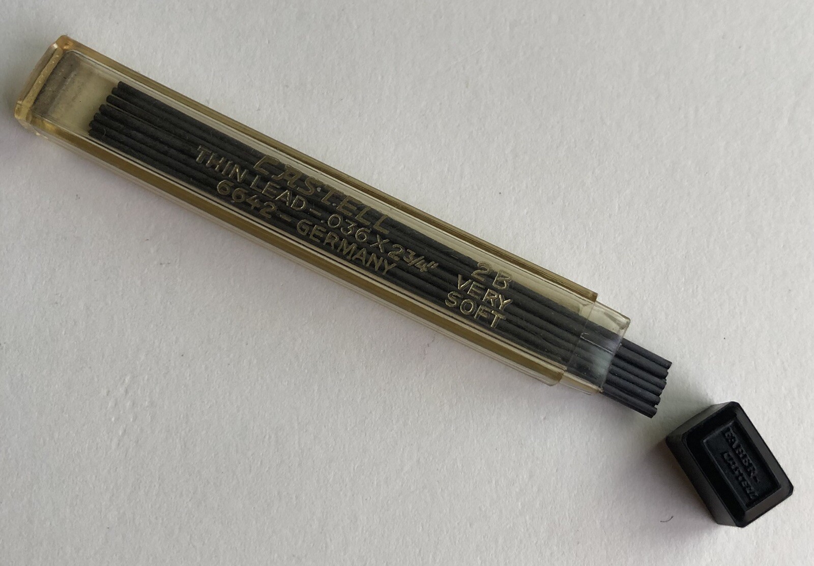 Vintage Faber Castell 2B VERY SOFT Black .9mm Pencil Lead NOS 12pk Tube Germany