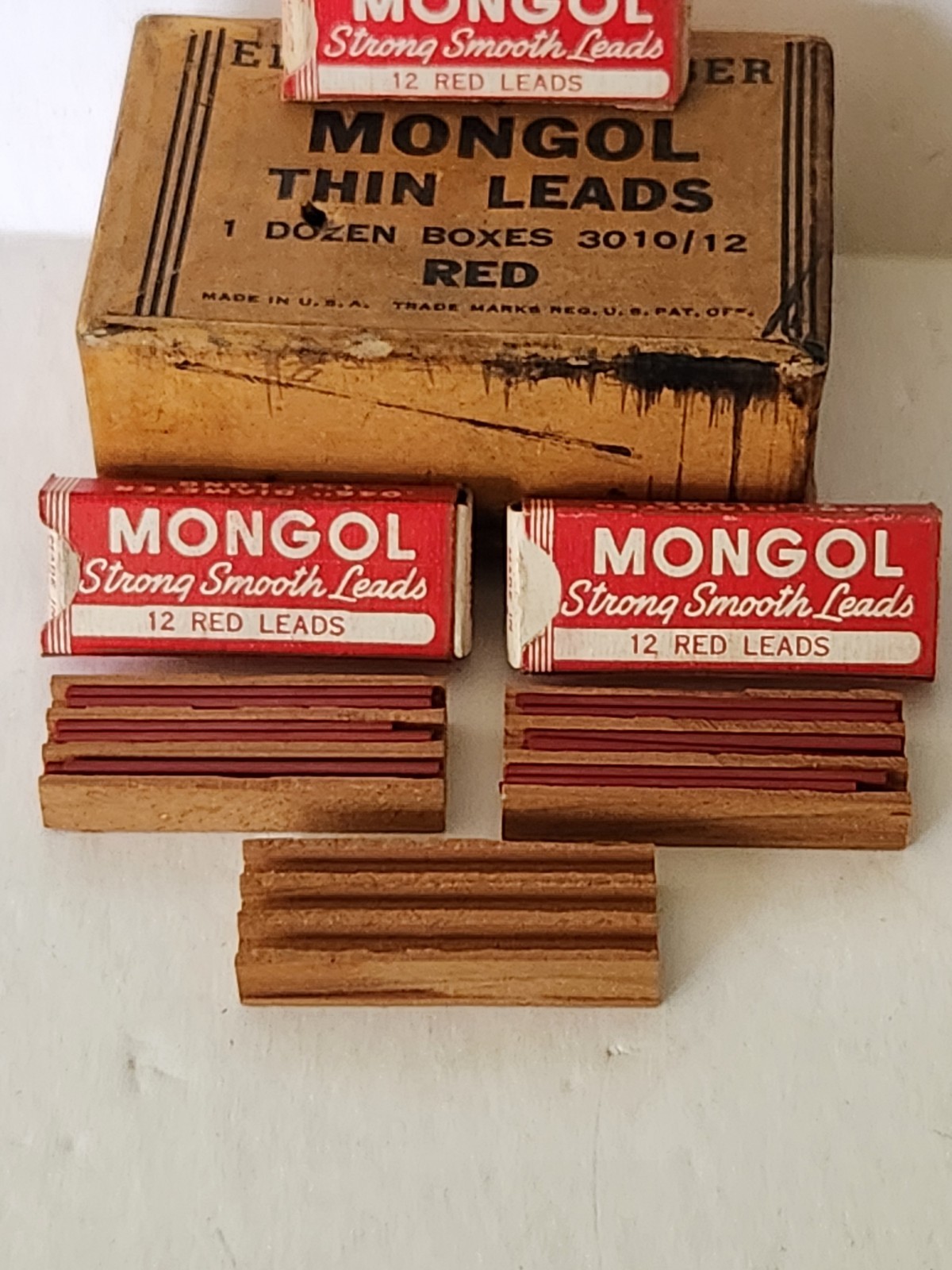 Eberhard Faber MONGOL Thin Leads Mechanical Pencils 3010 Red 3 Boxes In A BOX