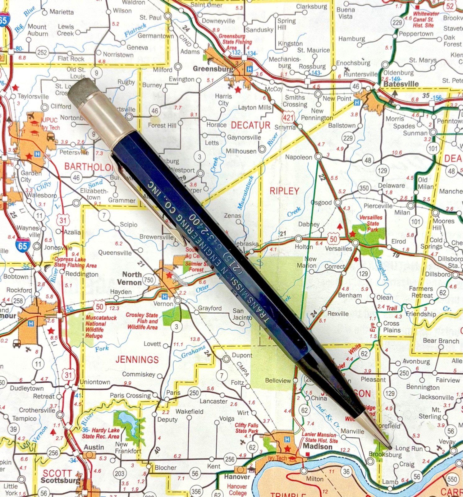 Vintage Autopoint Mechanical Pencil Large Blue Advertising nice writing