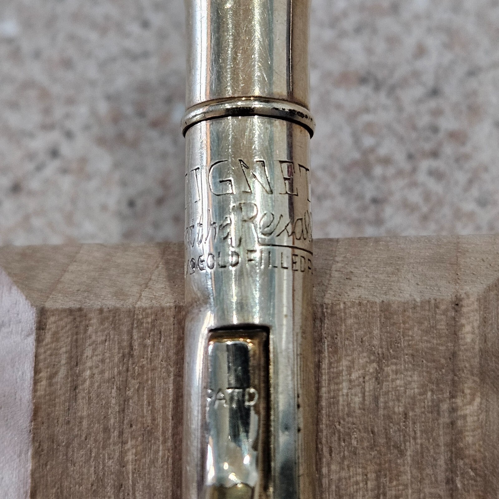 Signet Gold Filled Etched 5.25″ Mechanical Pencil “Sold Only At Rexall Stores”