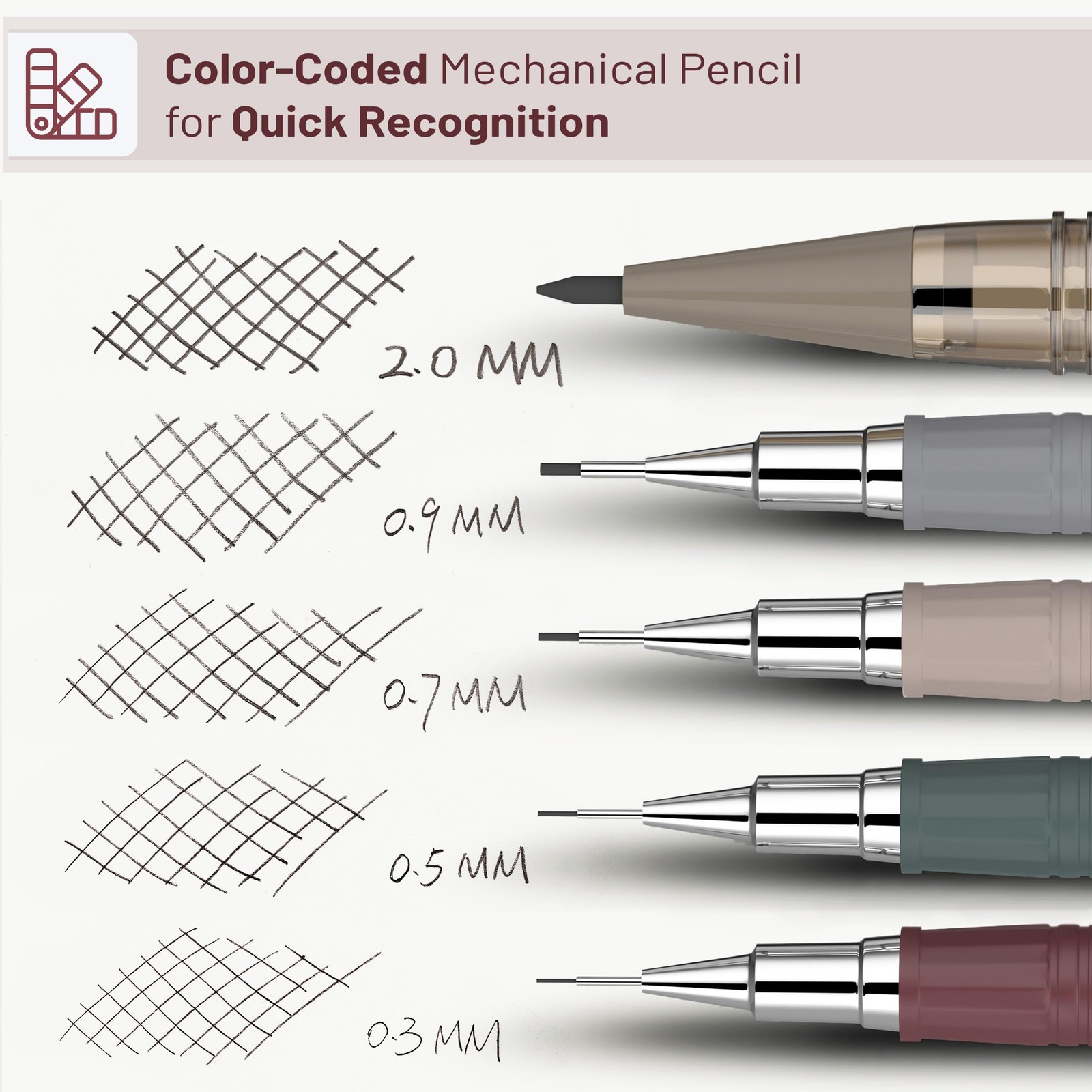 Mr. Pen- Mechanical Pencil Set with Leads and Eraser Refills, 5 Sizes Vintage