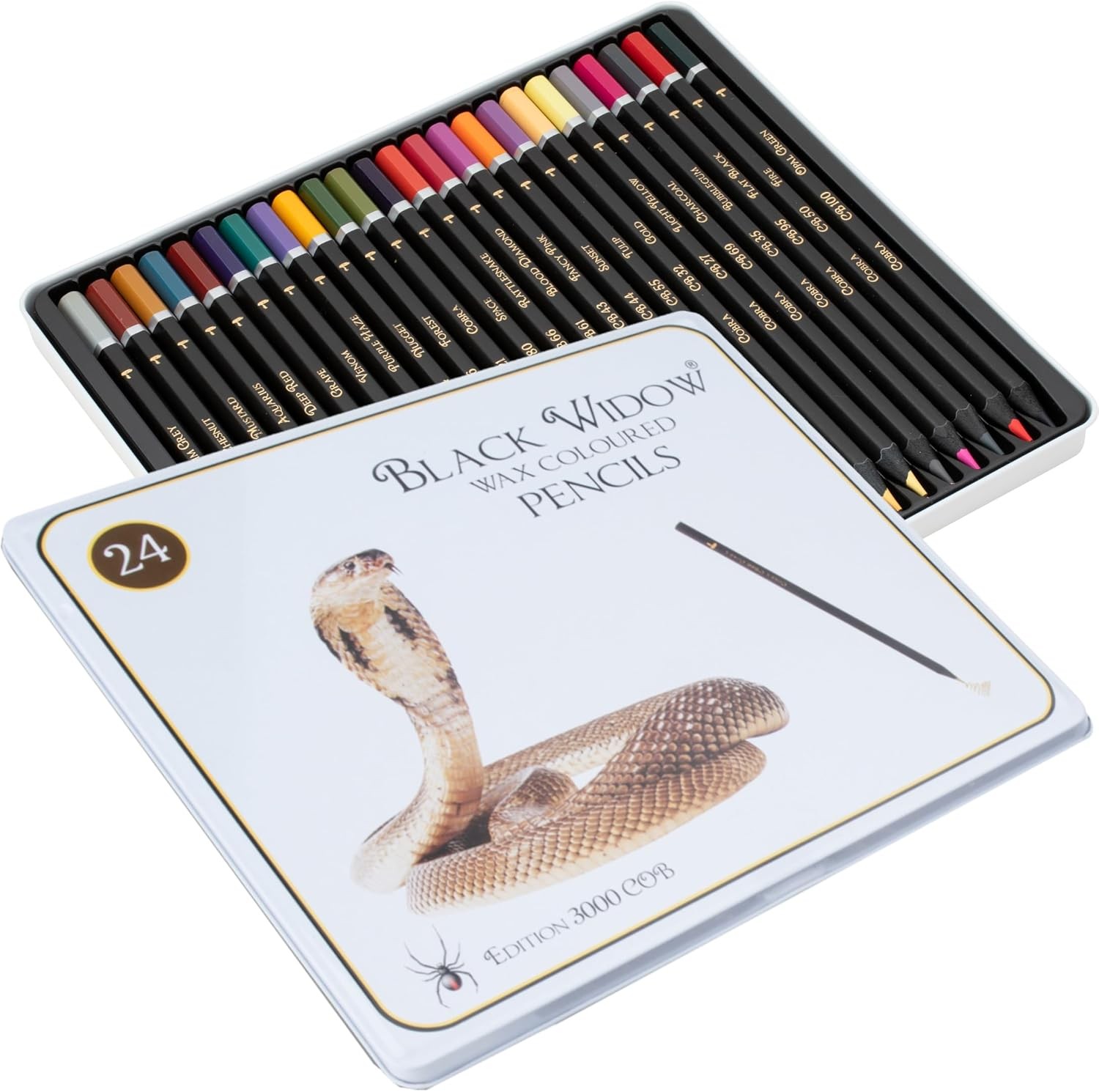Black Widow Coloring Pencils for Adults – 24 1 Count (Pack of 24), Multicolor
