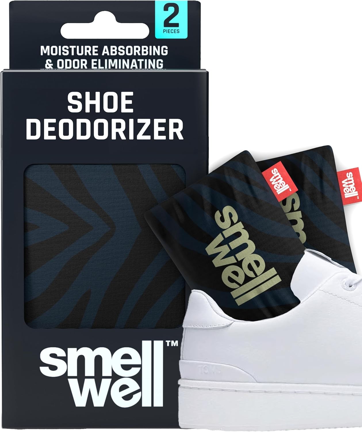 SmellWell – Scented 1 Count (Pack of 2), 1 Pair – Original Size – Black Zebra