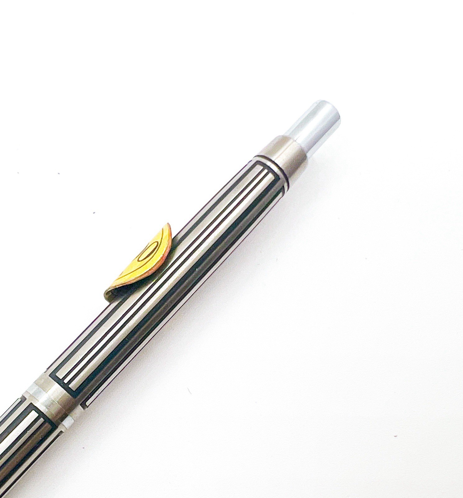 NOS platinum Mechancial Pencil Etched streak Full Metal 0.5mm 0.5 With Price Tag