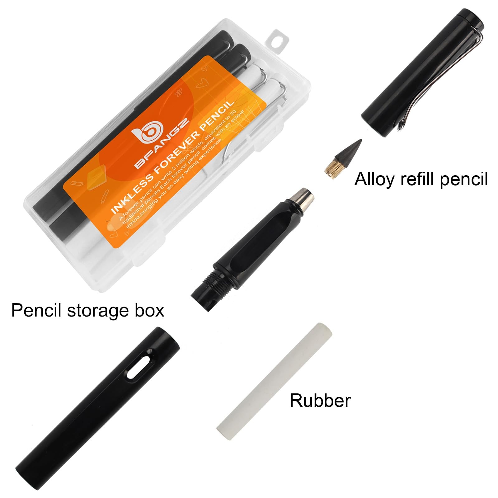 Everlasting Pencils,Inkless pen,lapiz infinito,No Sharpen 0.7mm, 4Pcs Pencils…