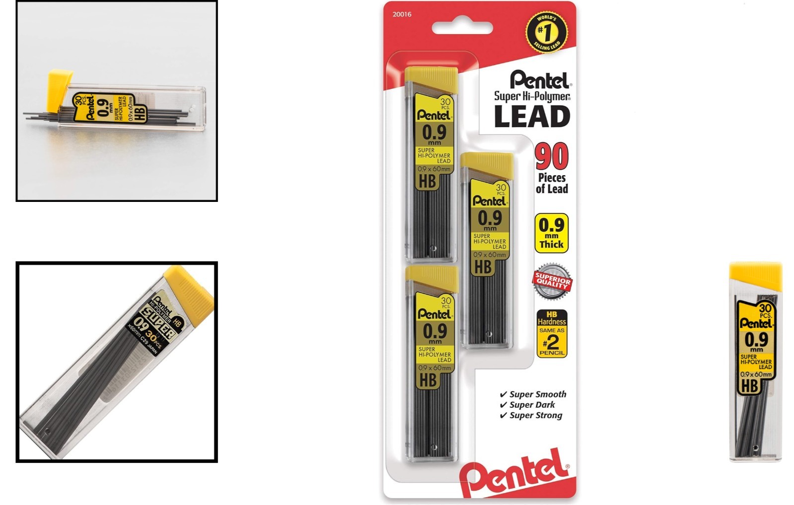 Durable Refillable 0.9 mm Pencil Lead Refills – Clear Writing with 90 Pieces