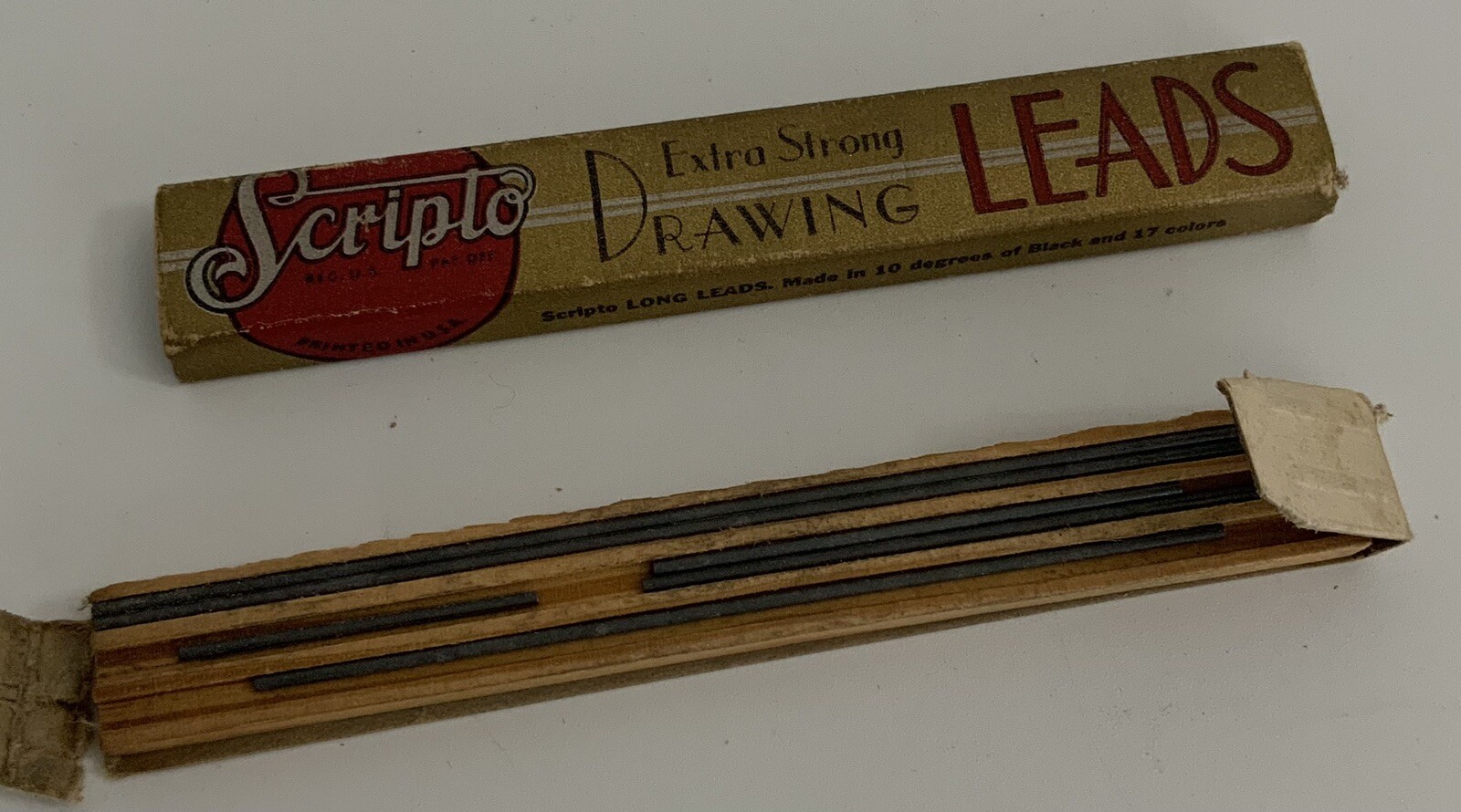 Vtg Scripto Extra Strong Drawing Leads #130/133 Red & Black – 6 Packs Read Desc!