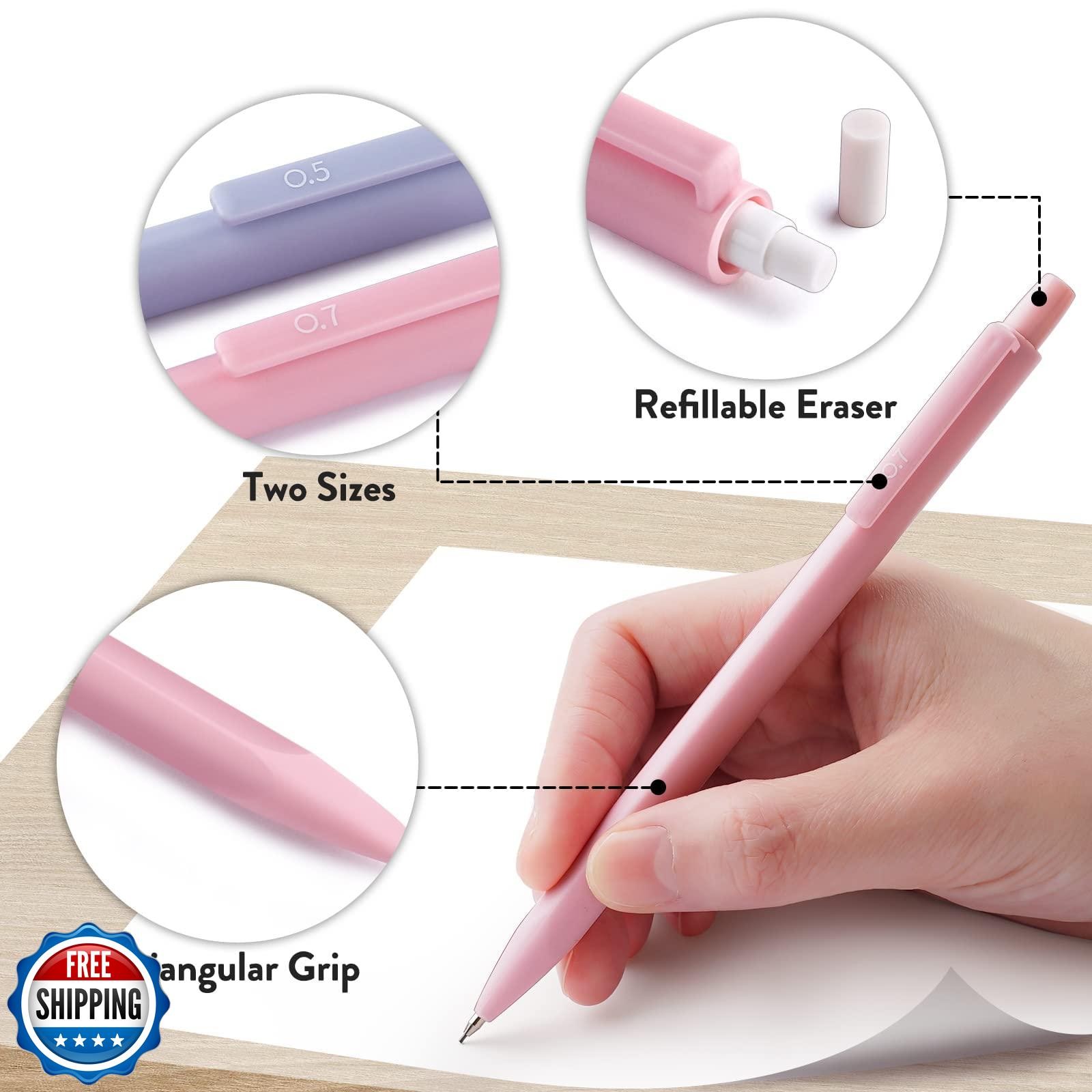 Four Candies Cute Mechanical Pencil Set, 6PCS Pastel Mechanical Pencils 0.5 a