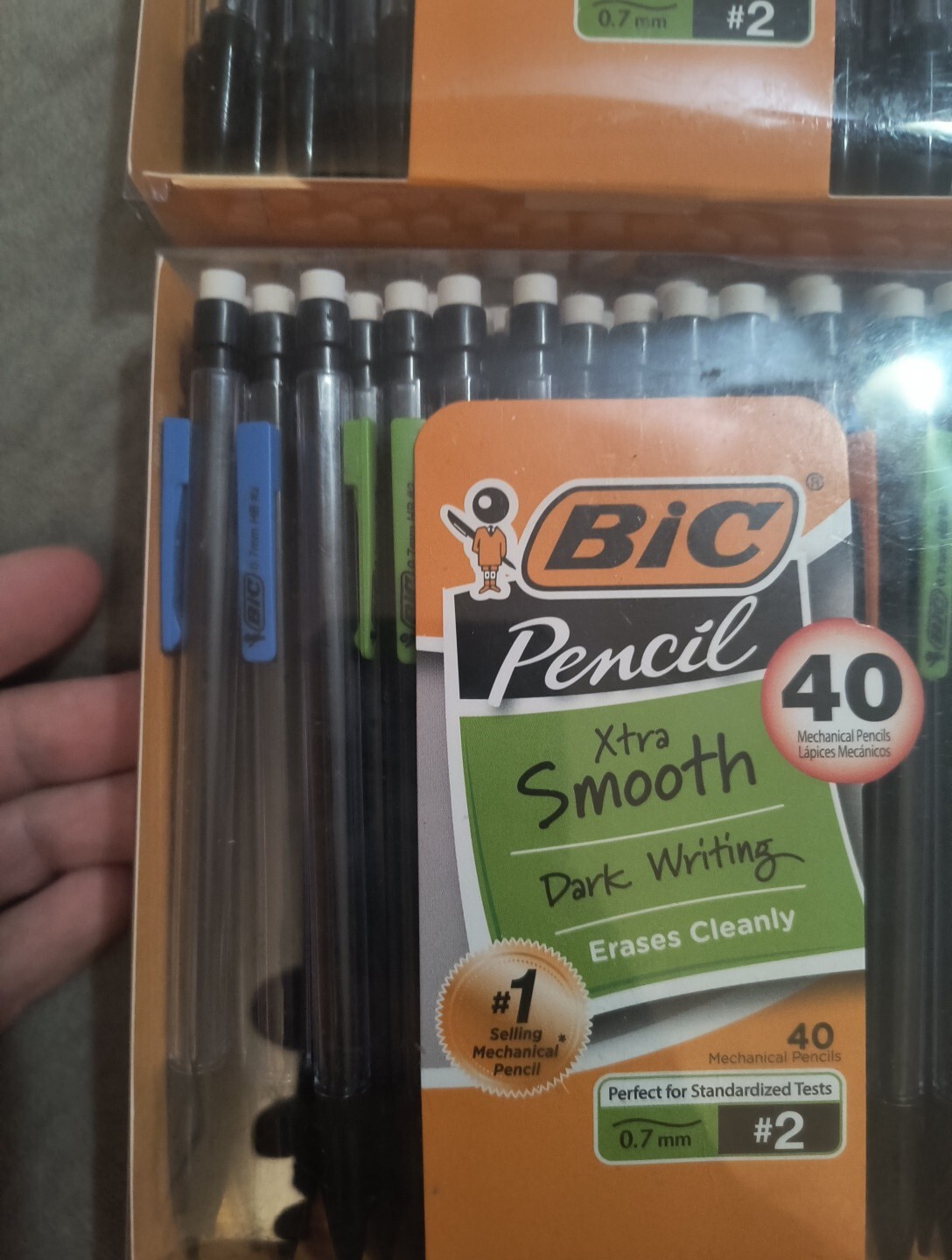 (2) BIC Xtra-Smooth Mechanical Pencils Eraser Med Point 0.7mm 40 Pack (80 Tot)