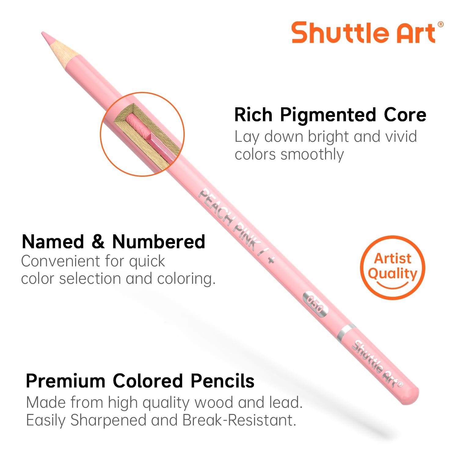 Shuttle Art 60 Pastel Colored Pencils, 1 Count (Pack of 60), 60 Colors
