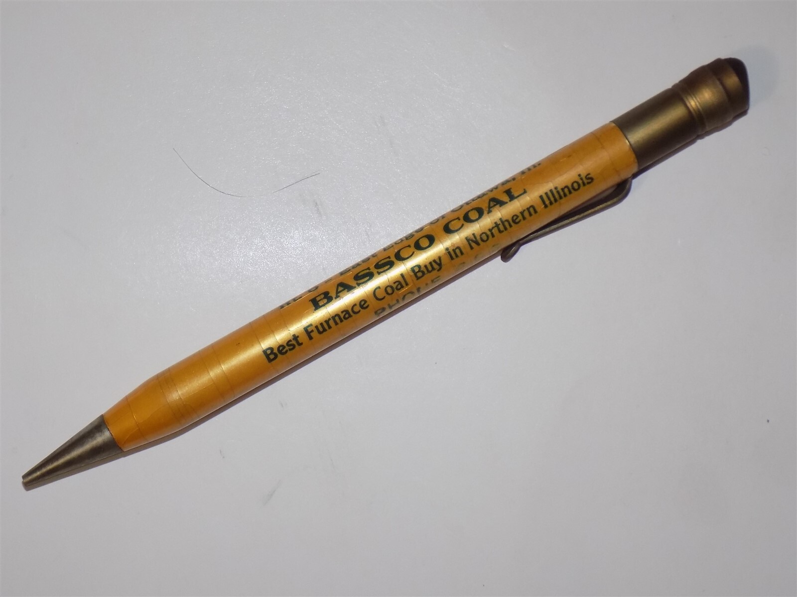 Vtg. Mechanical Pencil Bassco Coal Ottawa Mining Co. Ottawa, Illinois