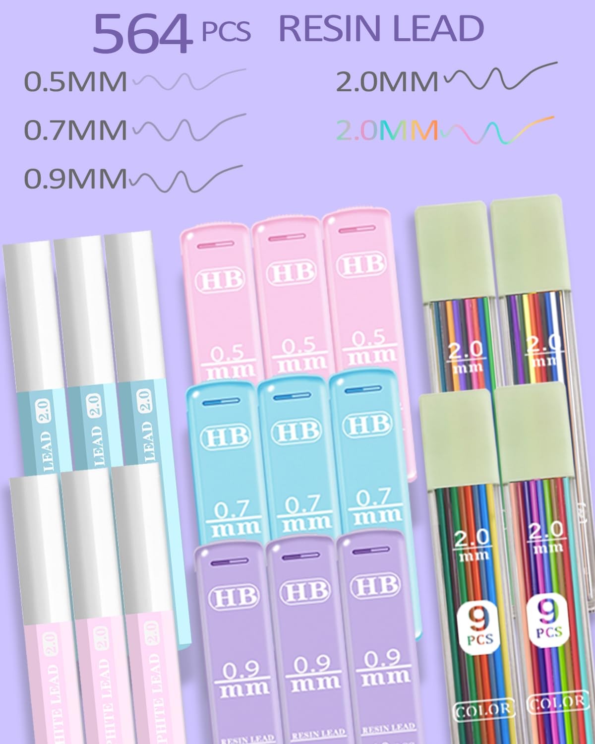 42PCS Mechanical Pencil Set with Cute Pencil Case 12X Pastel Mechanical Penci…