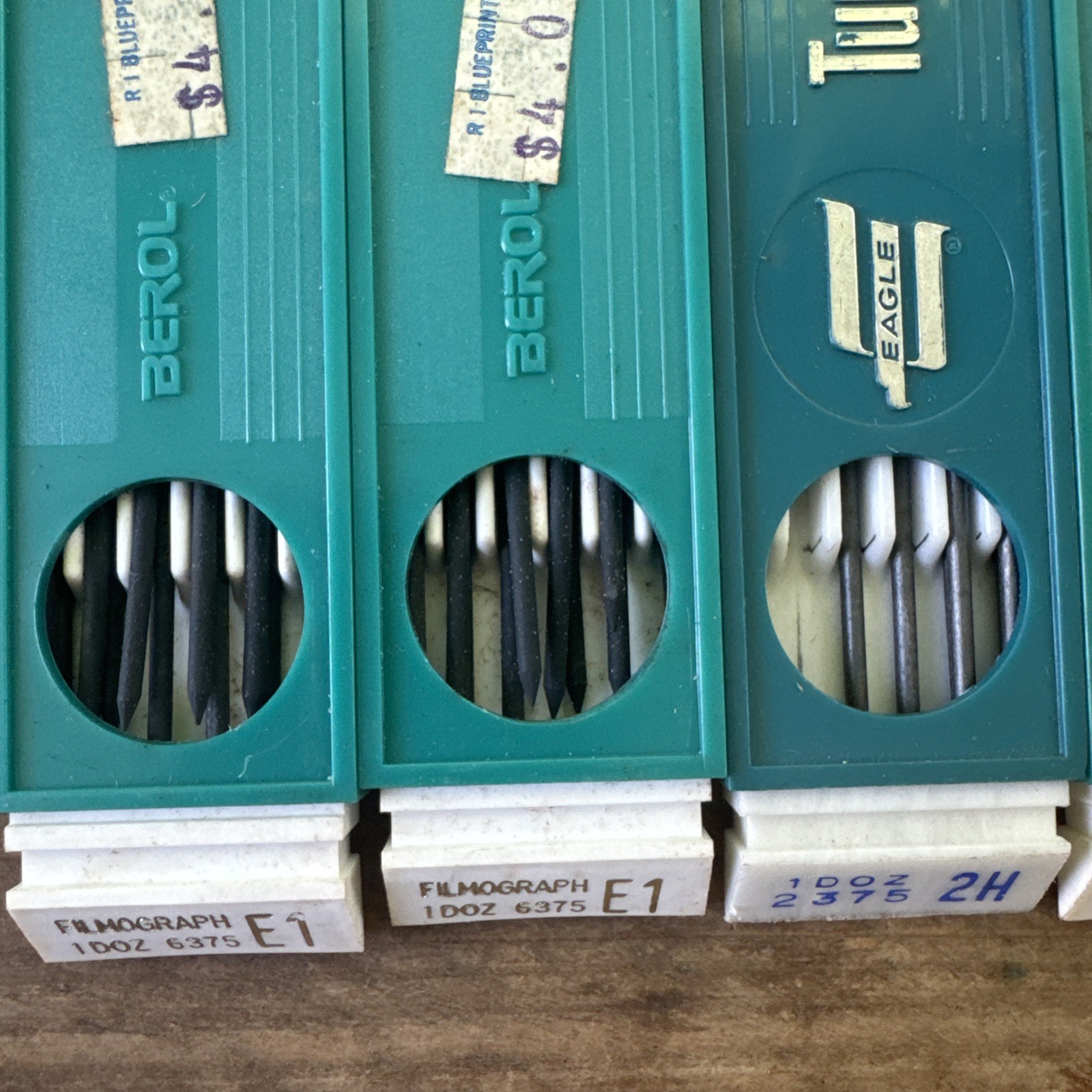 Vintage Berol Turquoise Drafting Leads Lot E1 2H 3H 4H 6 Boxes Partial