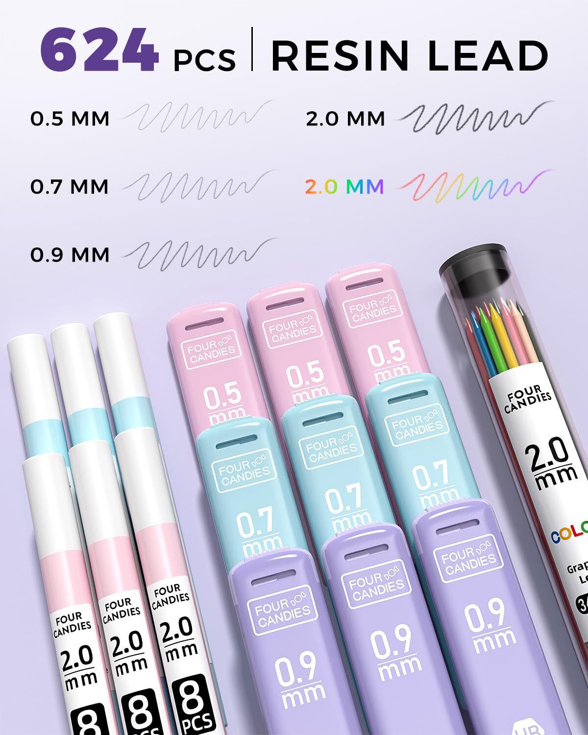 36PCS Aesthetic School Supplies Mechanical Pencils 0.5mm 0.7mm 0.9mm & 2.0mm …