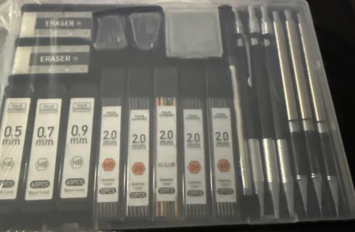 Four Candies Mechanical Pencil Set for Drafting 0.5 0.7 0.9 2.0mm NEW @107