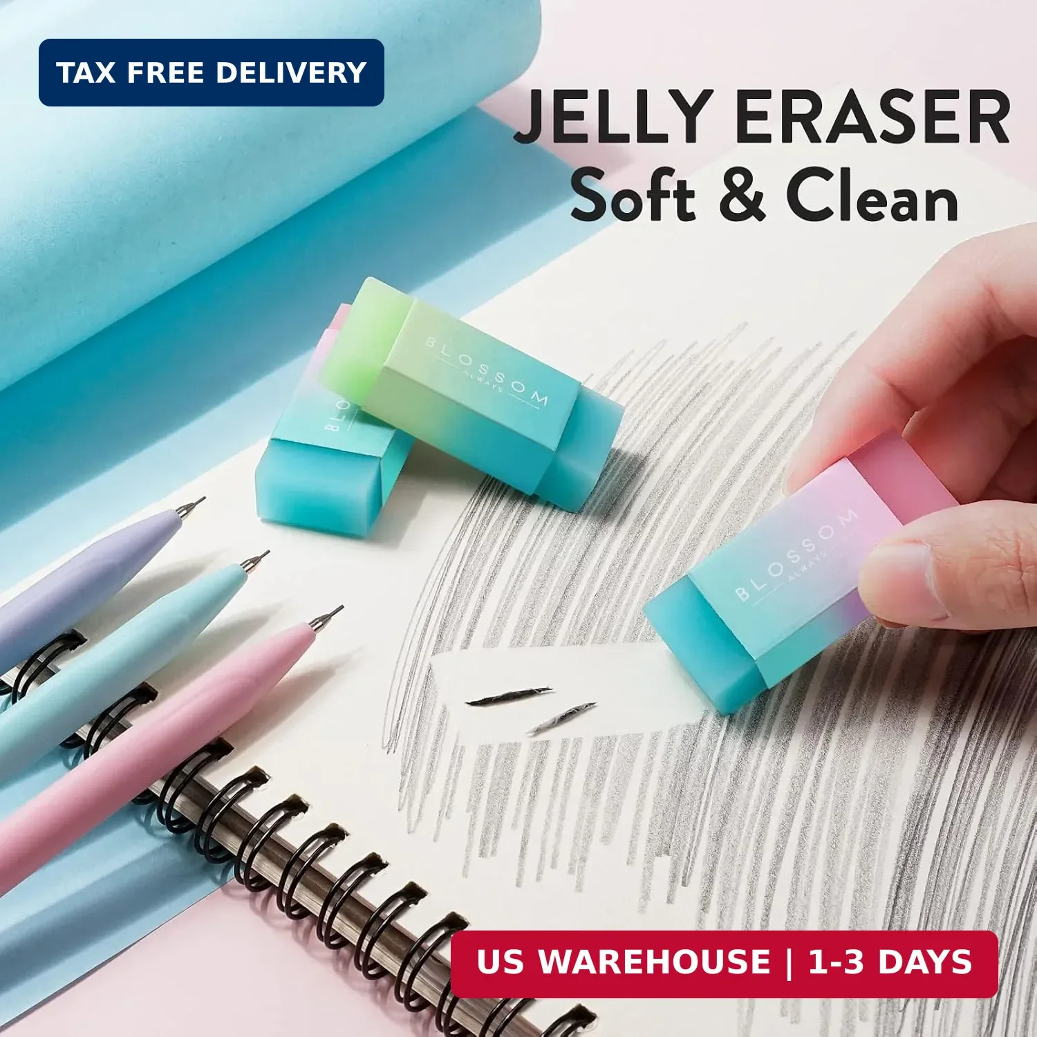Four Candies Cute Mechanical Pencil Set, 6PCS Pastel Mechanical Pencils 0.5 & 0.