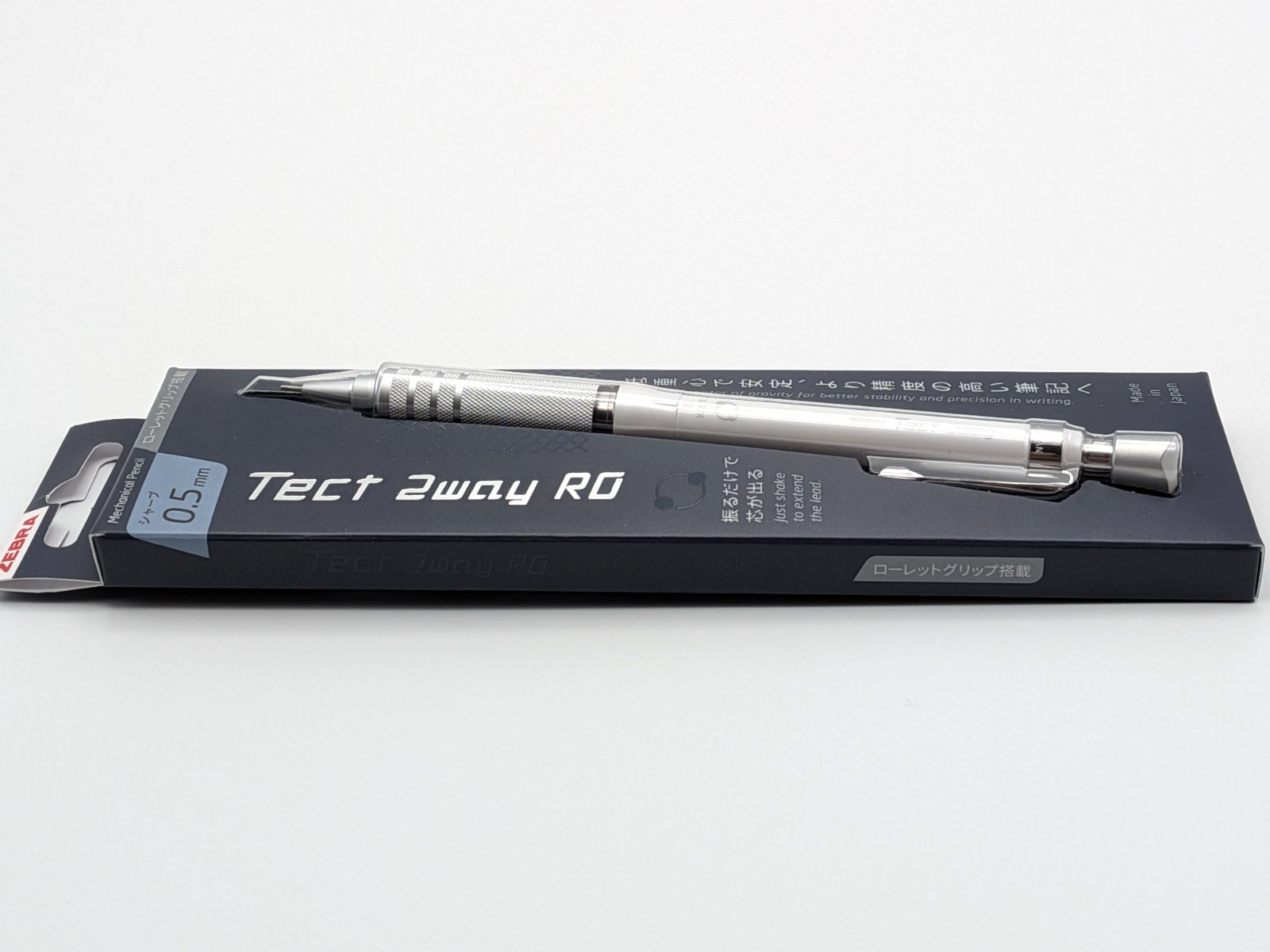 Zebra Tect 2way RO 0.5mm Mechanical Pencil Metal White P-MA141-MW Japan