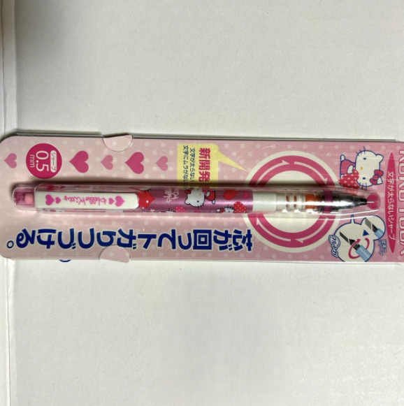 Unused Kurutoga Mechanical Pencil, Hello Kitty, Sanrio, Pink, 0.5mm From JAPAN◎