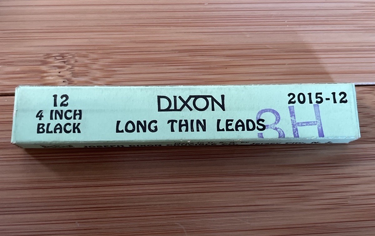 Vintage Dixon 4” Long Thin Leads 3H Box Joseph Dixon Crucible USA