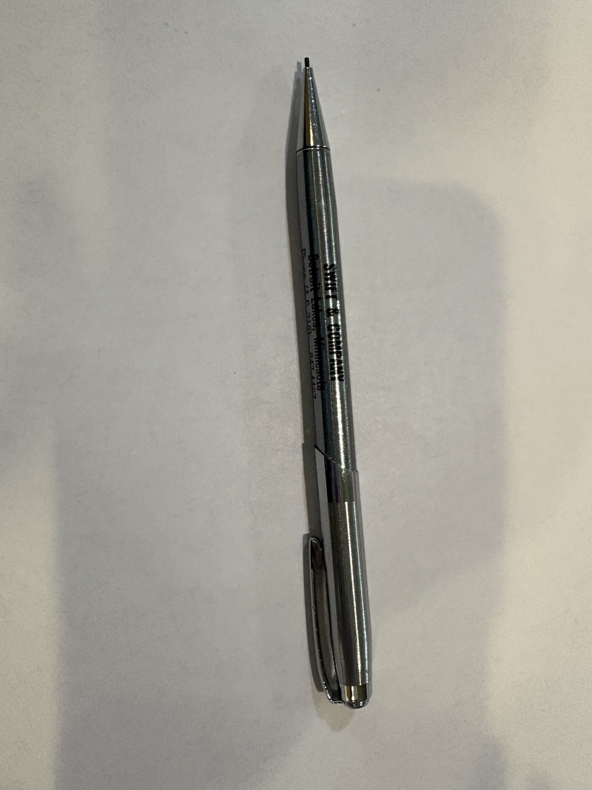 Vintage Ritepoint Mechanical Pencil Swift & Company Advertisement Silver Tone